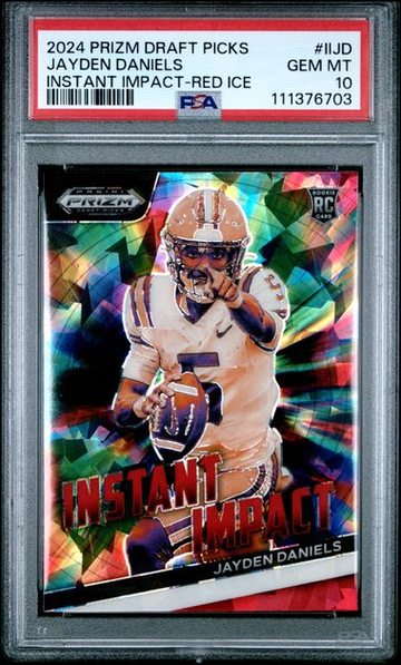 2024 Prizm Jayden Daniels Instant Impact Rookie Red Ice Parallel PSA 10