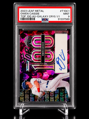 2023 Leaf Metal Owen Caissie Galaxy Crystal 1/1 PSA 9