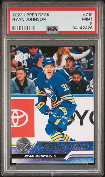 2023-24 Upper Deck Extended Young Guns #719 Ryan Johnson Buffalo Sabres PSA 9