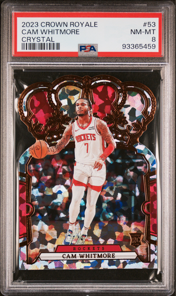 Cam Whitmore 2023-24 Crown Royale Crystal Rookie RC #53 Houston Rockets PSA 8