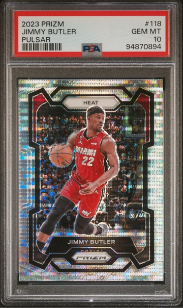 2023-24 Panini Prizm Jimmy Butler #118  PULSAR Prizm PSA 10 (POP 1)