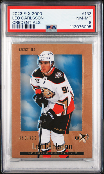 2023 E-X 2000 LEO CARLSSON CREDENTIALS # 460/499 PSA 8