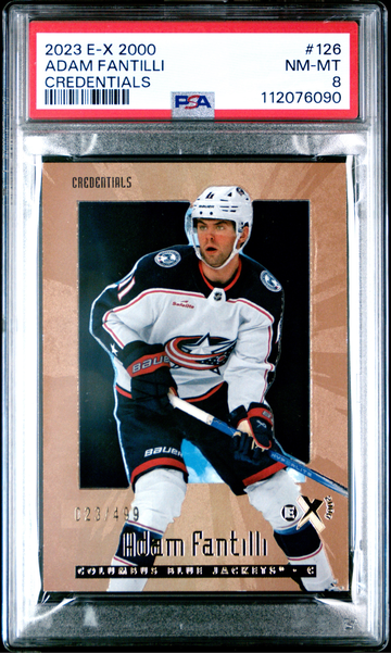 2023-24 Skybox E-X 2000 Credentials 126 ADAM FANTILLI Rookie #023/499 PSA 8