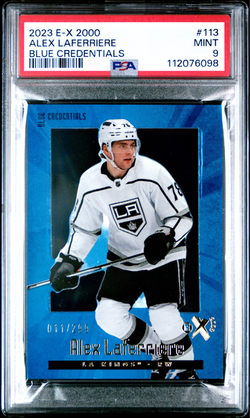 2023 E-X 2000 ALEX LAFERRIERE BLUE CREDENTIALS #011/299 PSA 9
