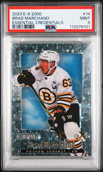 2023 E-X 2000 BRAD MARCHAND ESSENTIAL CREDENTIALS # 64/99 PSA 9