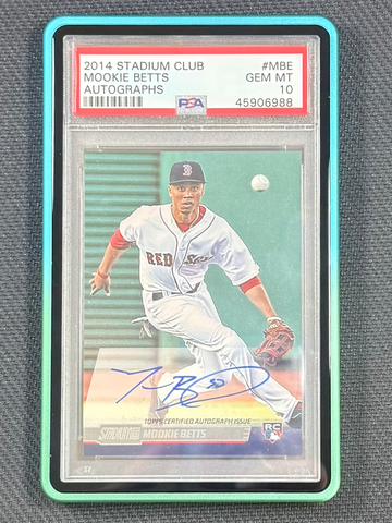 2014 Topps Stadium Club Autographs Mookie Betts RC PSA 10 (POP 5) 8.2% Gem Rate