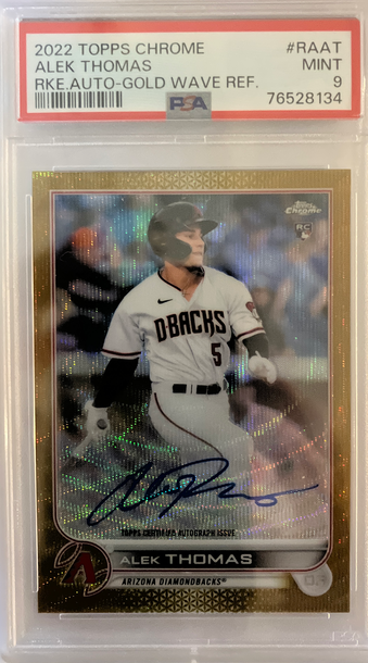 2022 topps chrome gold wave auto refractor Alek Thomas
