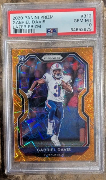 2020 Panini Prizm Gabriel Davis Rookie Lazer Prizm #312 PSA 10