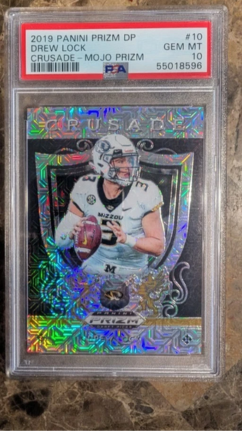 2019 Panini Prizm DP Drew Lock Crusade Mojo Prizm PSA 10