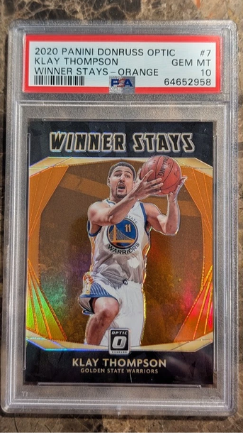 2020 Panini Donruss Optic Winner Stays Klay Thompson #7 PSA 10