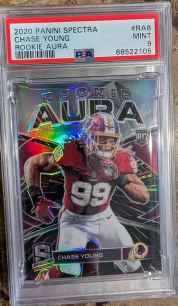 2020 Panini Spectra Chase Young Rookie Aura Hyper #RA-8 /75 (RC)