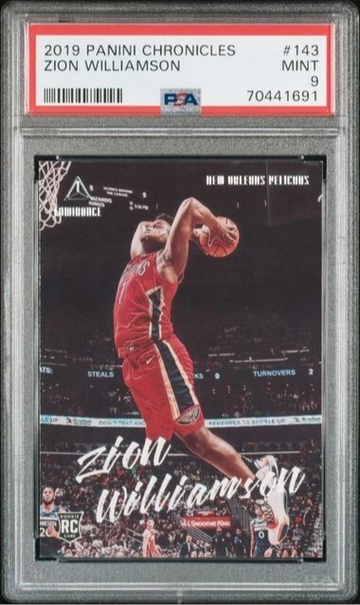 2019-20 Chronicles Luminance Zion Williamson Rookie RC #143 PSA 9