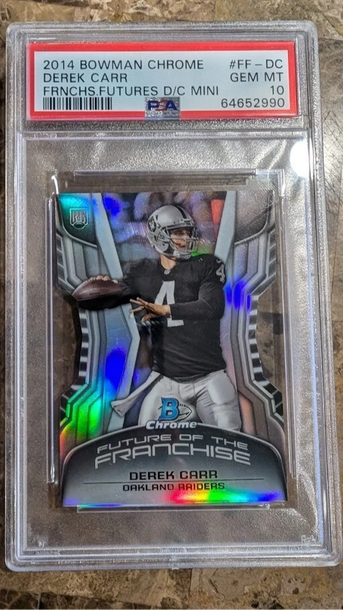 2014 Bowman Chrome Future Of The Franchise Mini Die Cut Derek Carr #FFDC PSA 10