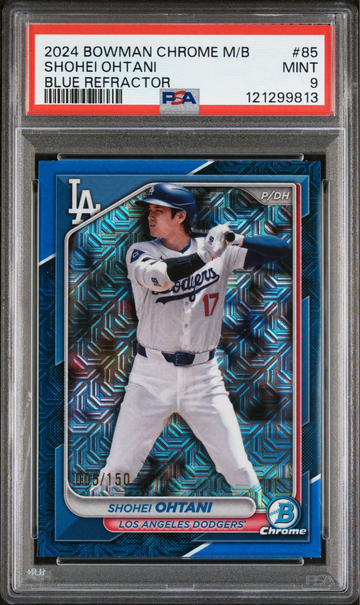 2024 Bowman Chrome Mega Box Shohei Ohtani Blue Refractor #85 /150 DODGERS PSA 9