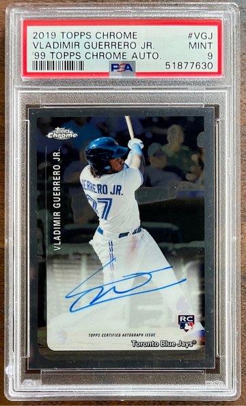 2019 Topps Chrome ‘99 Auto /99 Vladimir Guerrero Jr. PSA 9