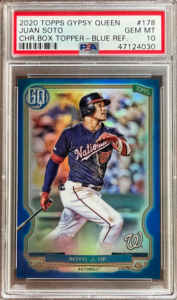 2020 Topps Gypsy Queen #178 Chrome Box Topper Blue Refractor /99 Juan Soto