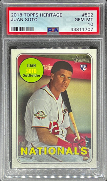2018 Topps Heritage #502 Juan Soto PSA 10 RC