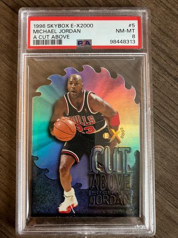1996 Skybox E-X2000 Michael Jordan A Cut Above PSA 8