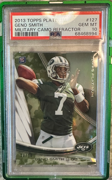 2013 Topps Platinum Geno Smith Militaru Camo Refractor /10 PSA 10 