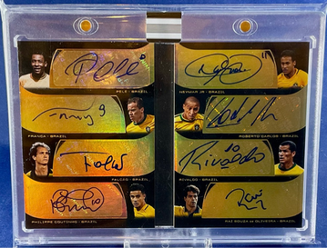 2018 Panini Eminence Brazil Octet Autographs: Pele Neymar Rivaldo Roberto Carlos Falcão Raí Souza Coutinho França /5