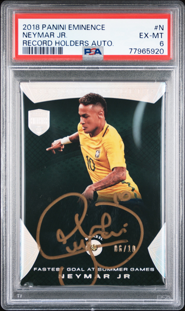 2018 Panini Eminence Neymar Jr Record Holders Auto /10 PSA 6