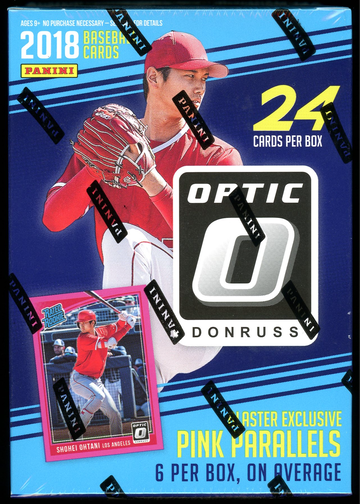 1x 2018/18 PANINI DONRUSS OPTIC BASEBALL Blaster Box - Possible Rookie Autos - Shohei Ohtani, Ronald Acuna Jr, Tatis