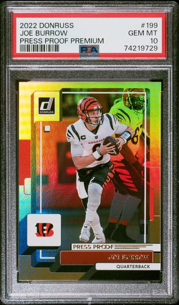 2022 Donruss Joe Burrow Press Proof Premium PSA 10