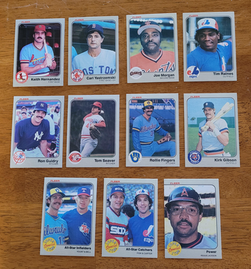 1983 Fleer Baseball Lot of 11 Stars & HOFers