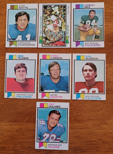 1973 Topps Football Lot of 14 Different Cards