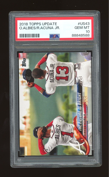 2018 Topps Update Albies Acuna #US43 The Future Is Bright Rookie RC PSA 10