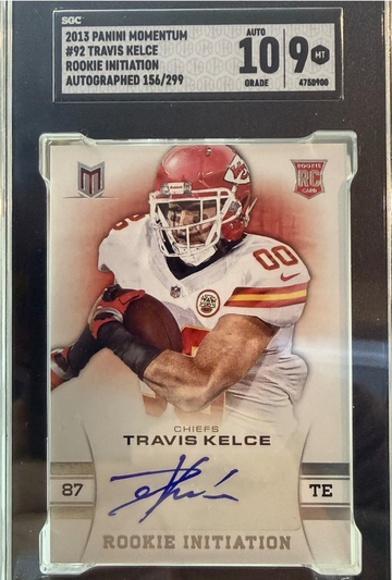 2013 Panini Momentum - Rookie Initiation Travis Kelce Auto SGC 9 Auto 10