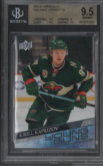 2020 Upper Deck Young Guns #451 Kirill Kaprizov BGS 9.5 Gem Mint