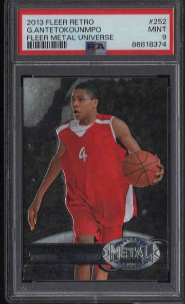 2013 Fleer Retro #252 Giannis Antetokounmpo Rookie Fleer Metal Universe PSA 9 Mint