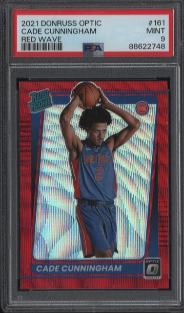 2021 Panini Donruss Optic #161 Cade Cunningham Red Wave Rookie PSA 9 Mint