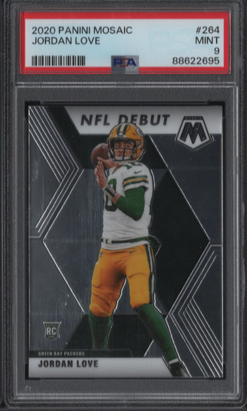 2020 Panini Mosaic #264 Jordan Love NFL Debut Rookie PSA 9 Mint