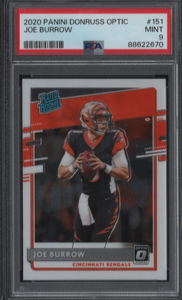 2020 Panini Donruss Optic #151 Joe Burrow Rated Rookie PSA 9 Mint