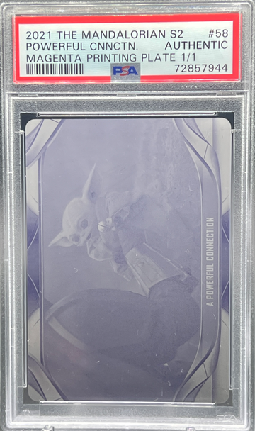 2021 Star Wars 1 of 1 Grogu The Child - Powerful Connection - Magenta 1/1 Printing Plate #58 PSA Authentic 