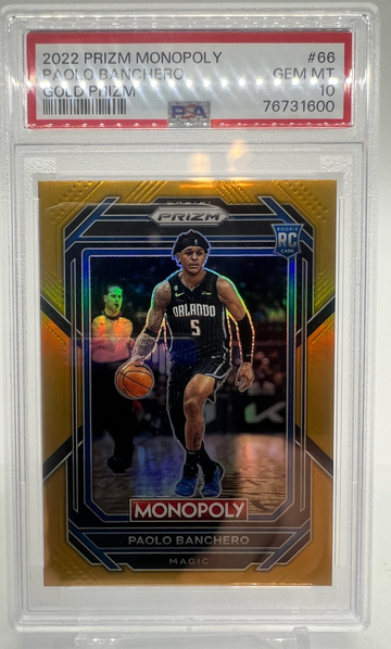2022 Prizm Monopoly PAOLO BANCHERO /49 Gold PSA 10!