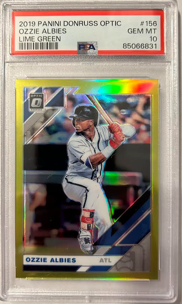 Ozzie Albies 2019 Panini Donruss Optic Lime Green PSA 10