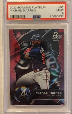 Michael Harris II #92 [Rookie] 2023 Bowman Platinum PSA 9