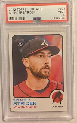 Spencer Strider #521 [Rookie] 2022 Topps Heritage PSA 9