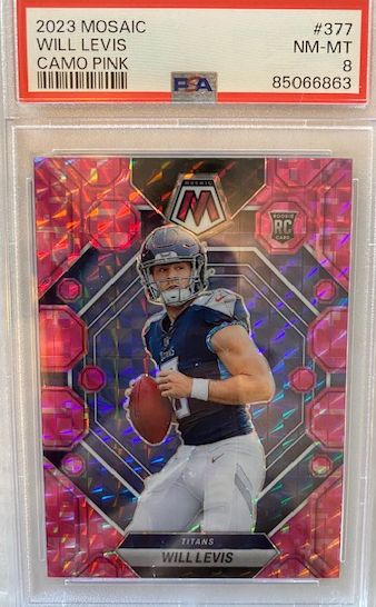 Will Levis [Camo Pink] #377 2023 Panini Mosaic PSA 8