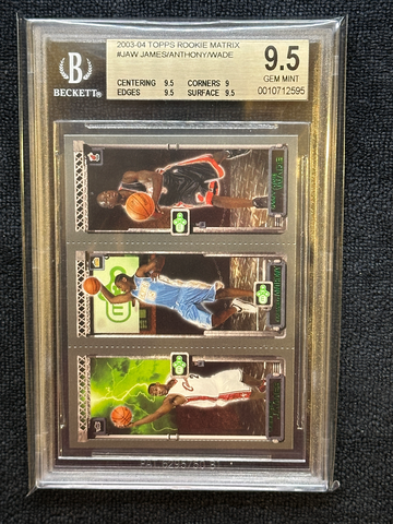 2003 Topps Rookie Matrix Lebron James Dwyane Wade Carmelo Anthony Rookie BGS 9.5 