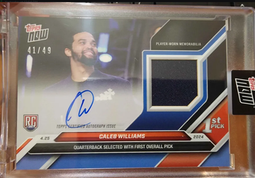2024 TOPPS NOW #D-1AB CALEB WILLIAMS 1ST OVERALL PICK #41/49 BLUE RPA