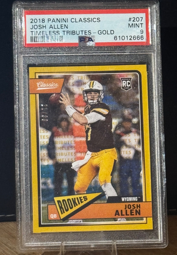 2018 PANINI CLASSICS JOSH ALLEN TIMELESS TRIBUTES GOLD /99 PSA 9 POP 3!! #207