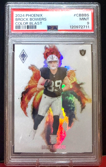 2024 Panini Phoenix Brock Bowers RC Color Blast PSA 9