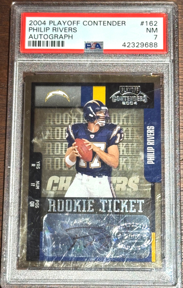 2004 Playoff Contender Philip Rivers Rookie Autograph PSA 7