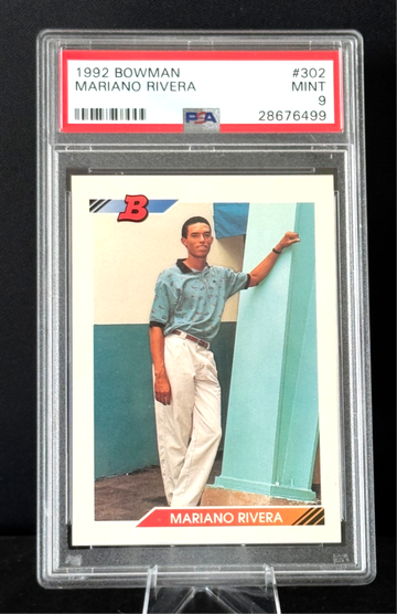 Mariano Rivera Rookie 1992 Bowman #302 RC Card MLB PSA 9 Mint!