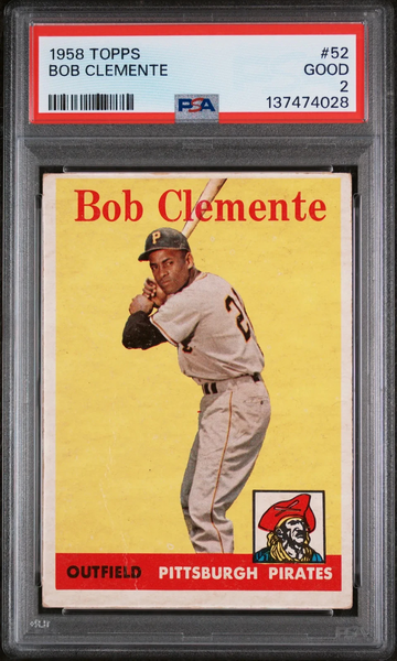 1958 Topps Bob Roberto Clemente PSA 2 Pirates HOF