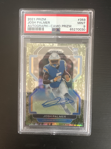 2021 Josh Palmer Prizm Camo Auto 8/25 psa 9